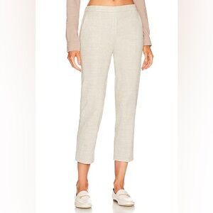 Theory Linen Blend Pull-On Cropped Pants Women’s 8 Oat Beige